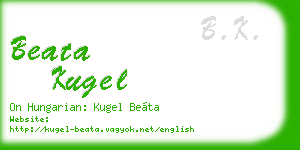 beata kugel business card
