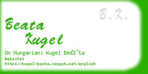 beata kugel business card